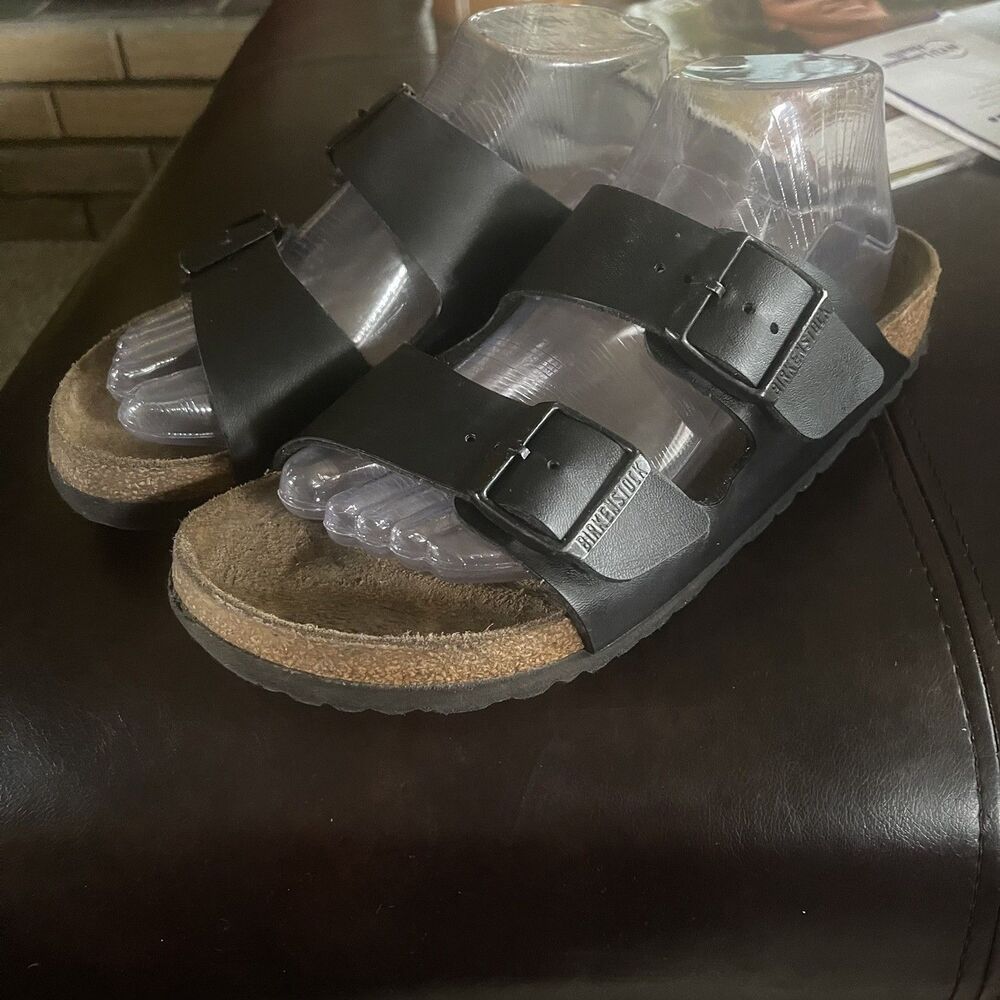 Birkenstock Arizona Black Two-Strap Buckle Slide Sandals EU 40 US 9